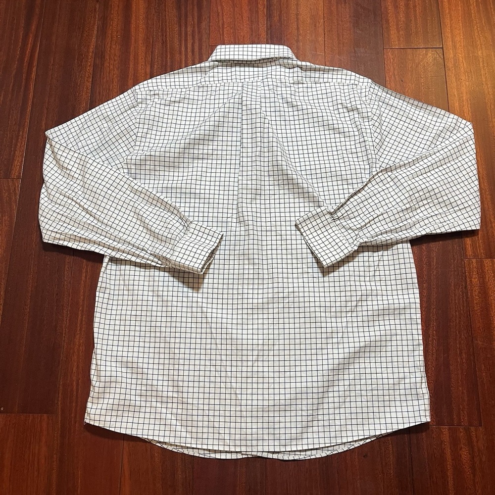 Brooks Brothers Shirt Mens 16.5 35 White Gray Check Plaid Non-Iron Stretch Reg - Picture 3 of 8